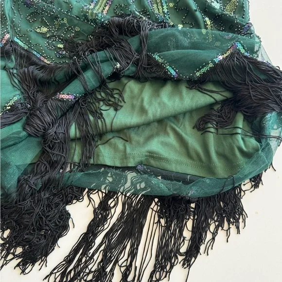 Metme 1920s Flapper Dress Sequins Art Deco Fringed Sleeveless Gatsby Size L - Picture 8 of 9